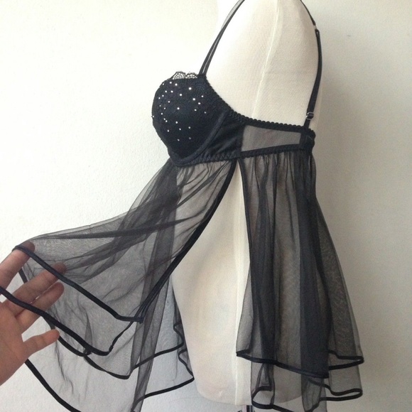 Victoria's Secret Babydoll Bridal Black Mesh Tutu - Picture 3 of 8